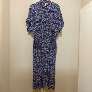 Vintage Shirt Dress size Large 14 Cottage core Floral Housewife low waist